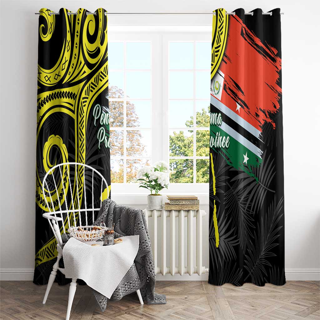 Vanuatu Penama Day Window Curtain Grunge Flag Style - Polynesian Pride