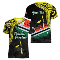 Personalised Vanuatu Penama Day Women V-Neck T-Shirt Grunge Flag Style - Polynesian Pride