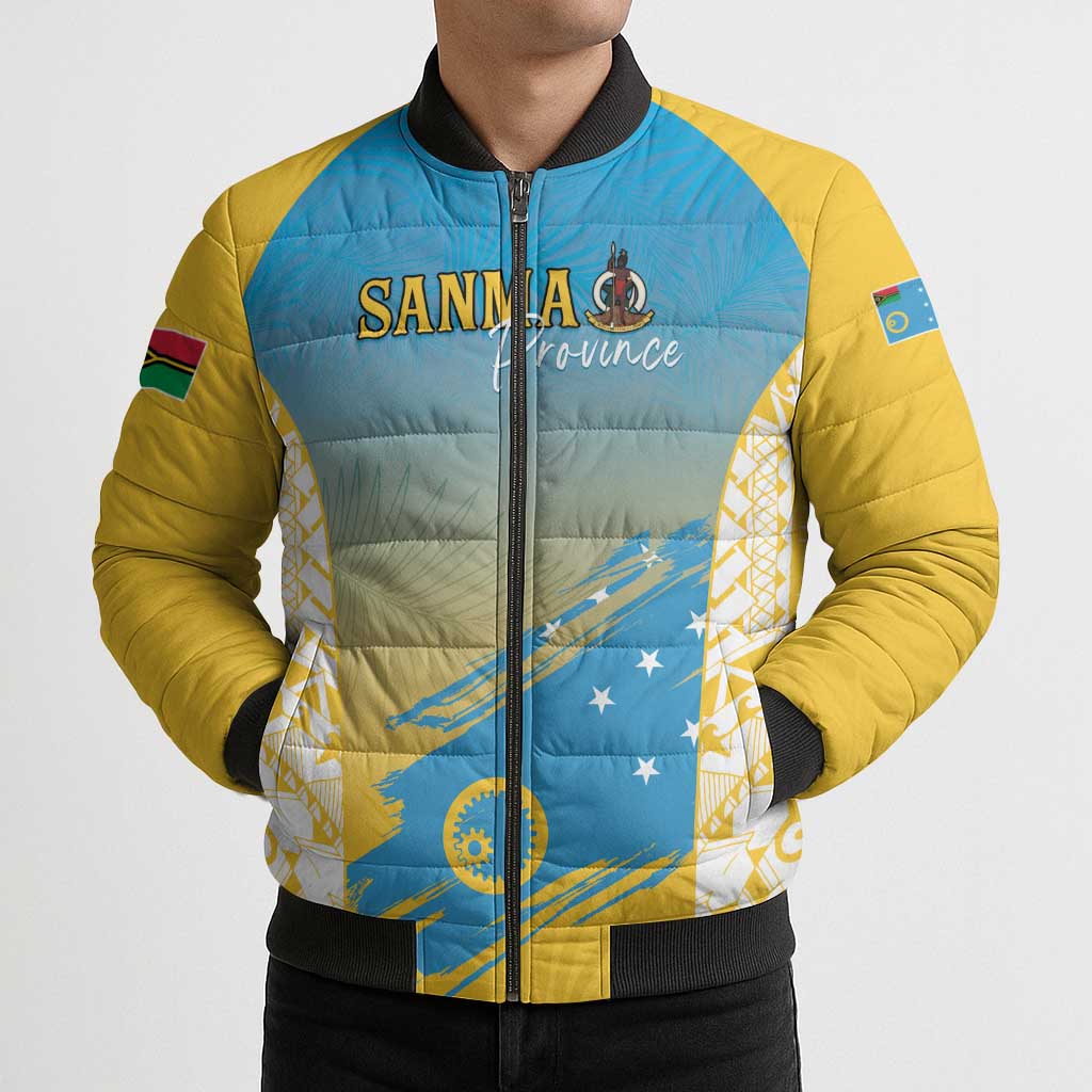 Personalised Vanuatu Sanma Day Bomber Puffer Jacket Special Style - Polynesian Pride