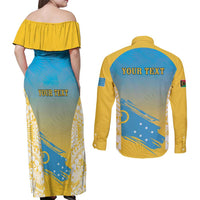 Personalised Vanuatu Sanma Day Couples Matching Off Shoulder Maxi Dress and Long Sleeve Button Shirt Special Style - Polynesian Pride
