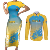 Personalised Vanuatu Sanma Day Couples Matching Short Sleeve Bodycon Dress and Long Sleeve Button Shirt Special Style - Polynesian Pride