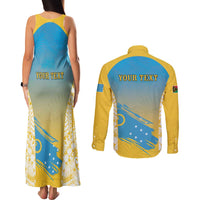 Personalised Vanuatu Sanma Day Couples Matching Tank Maxi Dress and Long Sleeve Button Shirt Special Style - Polynesian Pride