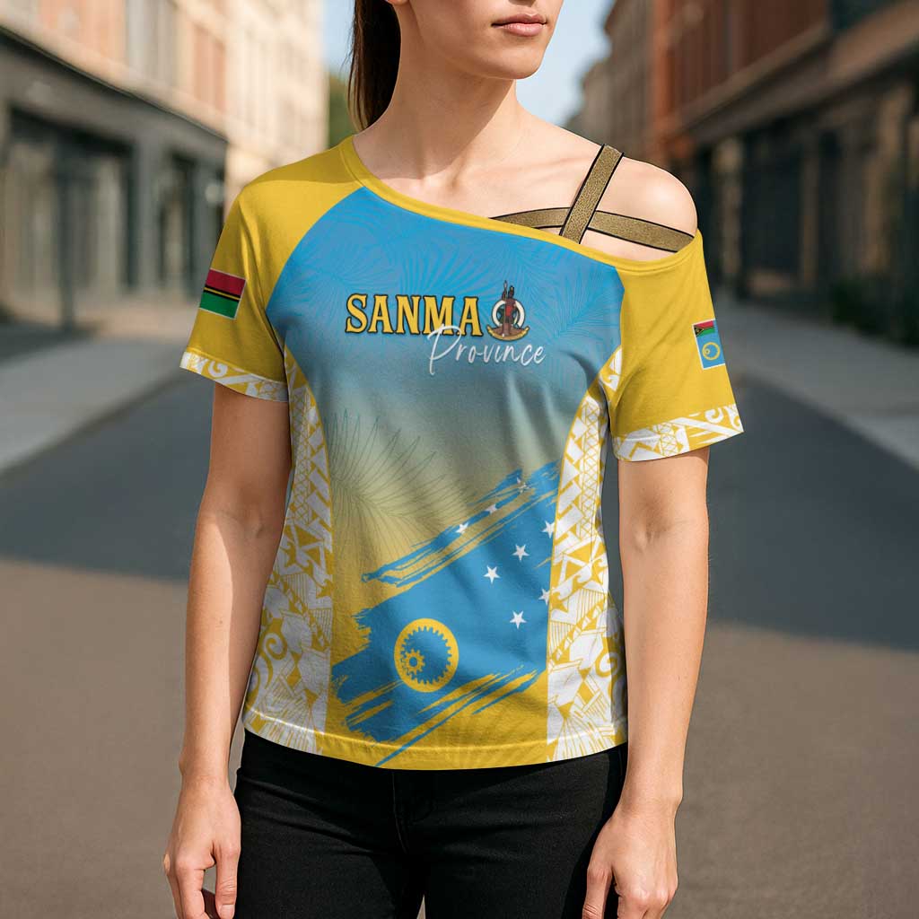 Personalised Vanuatu Sanma Day Cross Shoulder Shirt Special Style - Polynesian Pride