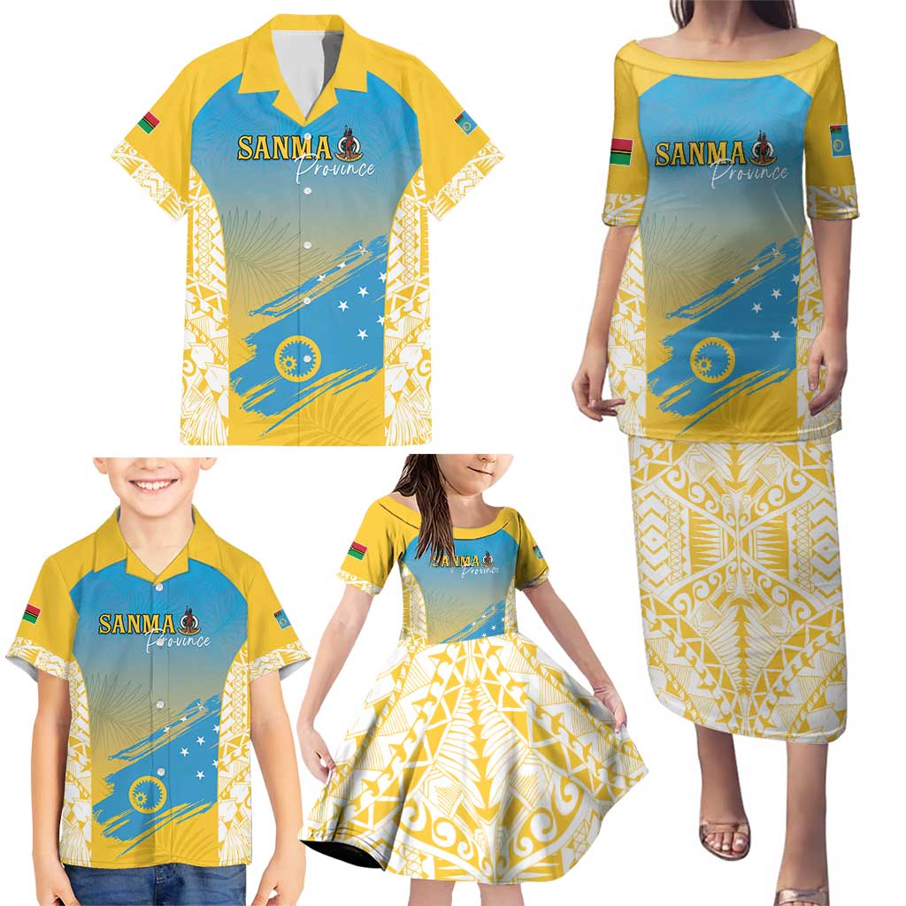 Personalised Vanuatu Sanma Day Family Matching Puletasi and Hawaiian Shirt Special Style - Polynesian Pride