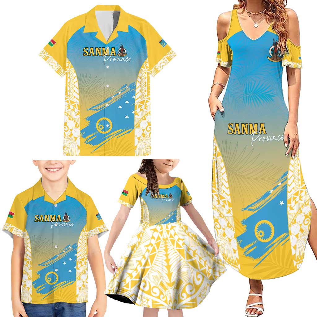 Personalised Vanuatu Sanma Day Family Matching Summer Maxi Dress and Hawaiian Shirt Special Style - Polynesian Pride