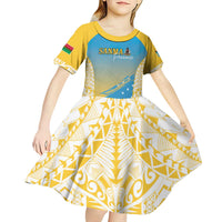 Personalised Vanuatu Sanma Day Kid Short Sleeve Dress Special Style - Polynesian Pride
