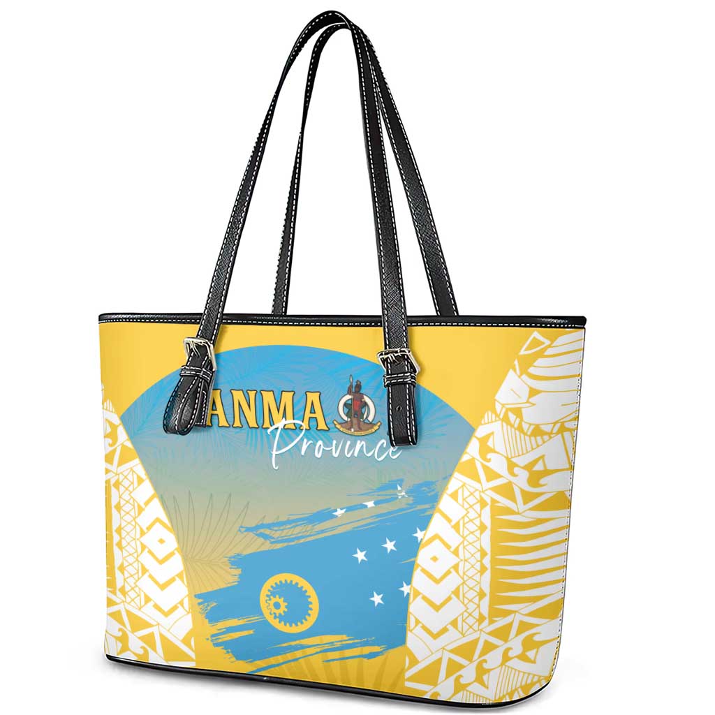 Vanuatu Sanma Day Leather Tote Bag Special Style - Polynesian Pride