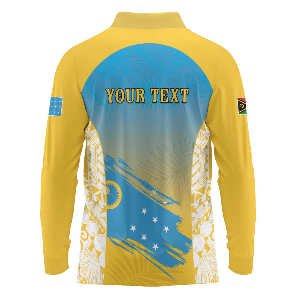 Personalised Vanuatu Sanma Day Long Sleeve Polo Shirt Special Style - Polynesian Pride