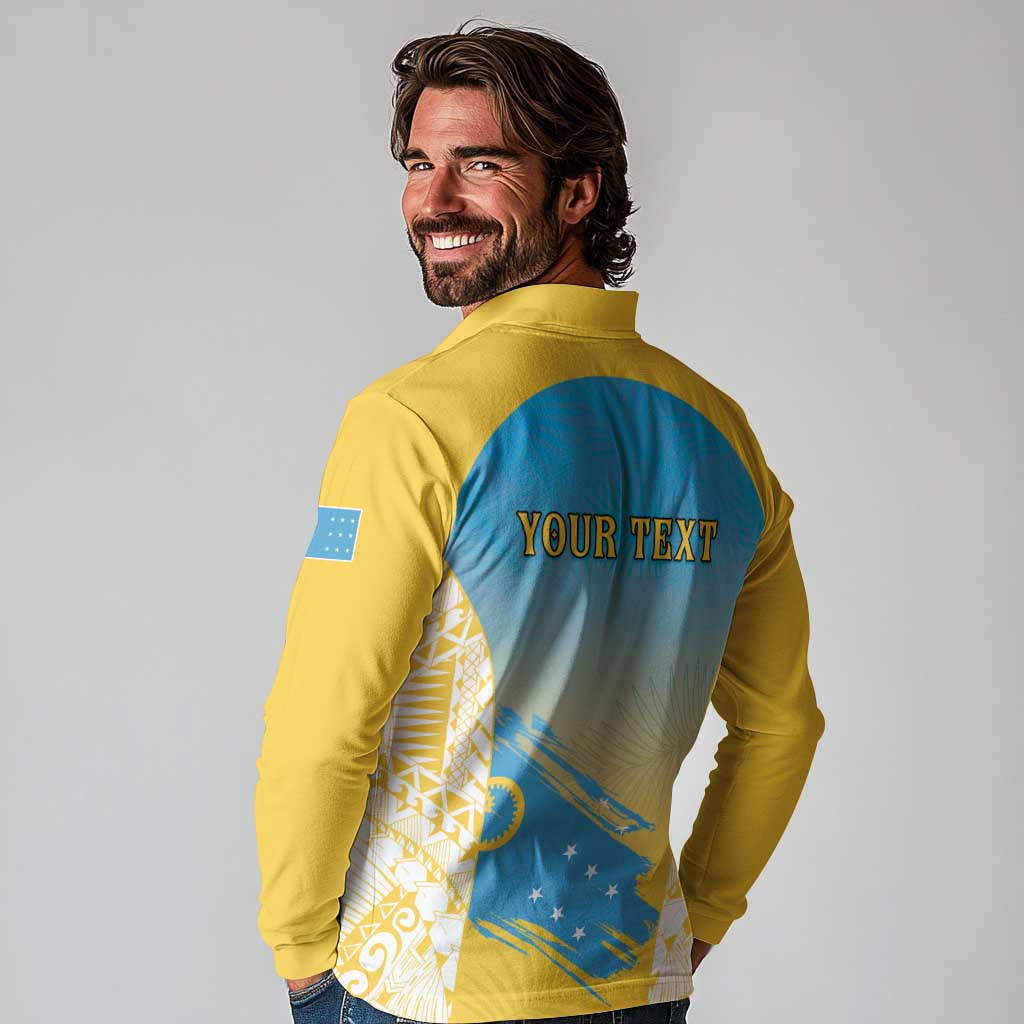 Personalised Vanuatu Sanma Day Long Sleeve Polo Shirt Special Style - Polynesian Pride