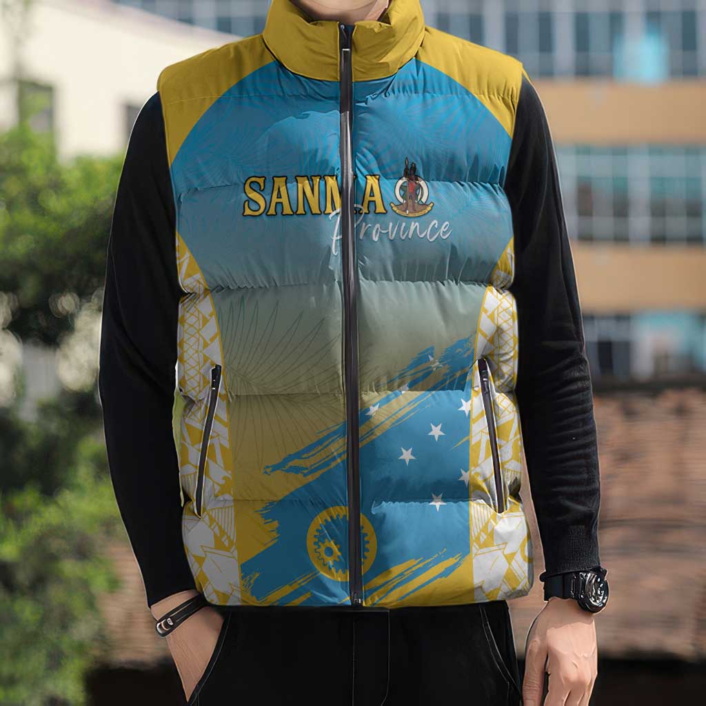 Personalised Vanuatu Sanma Day Sleeveless Puffer Jacket Special Style - Polynesian Pride