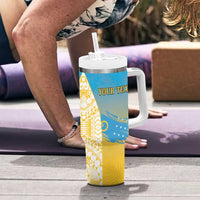 Personalised Vanuatu Sanma Day Tumbler With Handle Special Style - Polynesian Pride