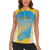 Personalised Vanuatu Sanma Day Women Sleeveless Polo Shirt Special Style - Polynesian Pride