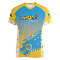 Personalised Vanuatu Sanma Day Women V-Neck T-Shirt Special Style - Polynesian Pride