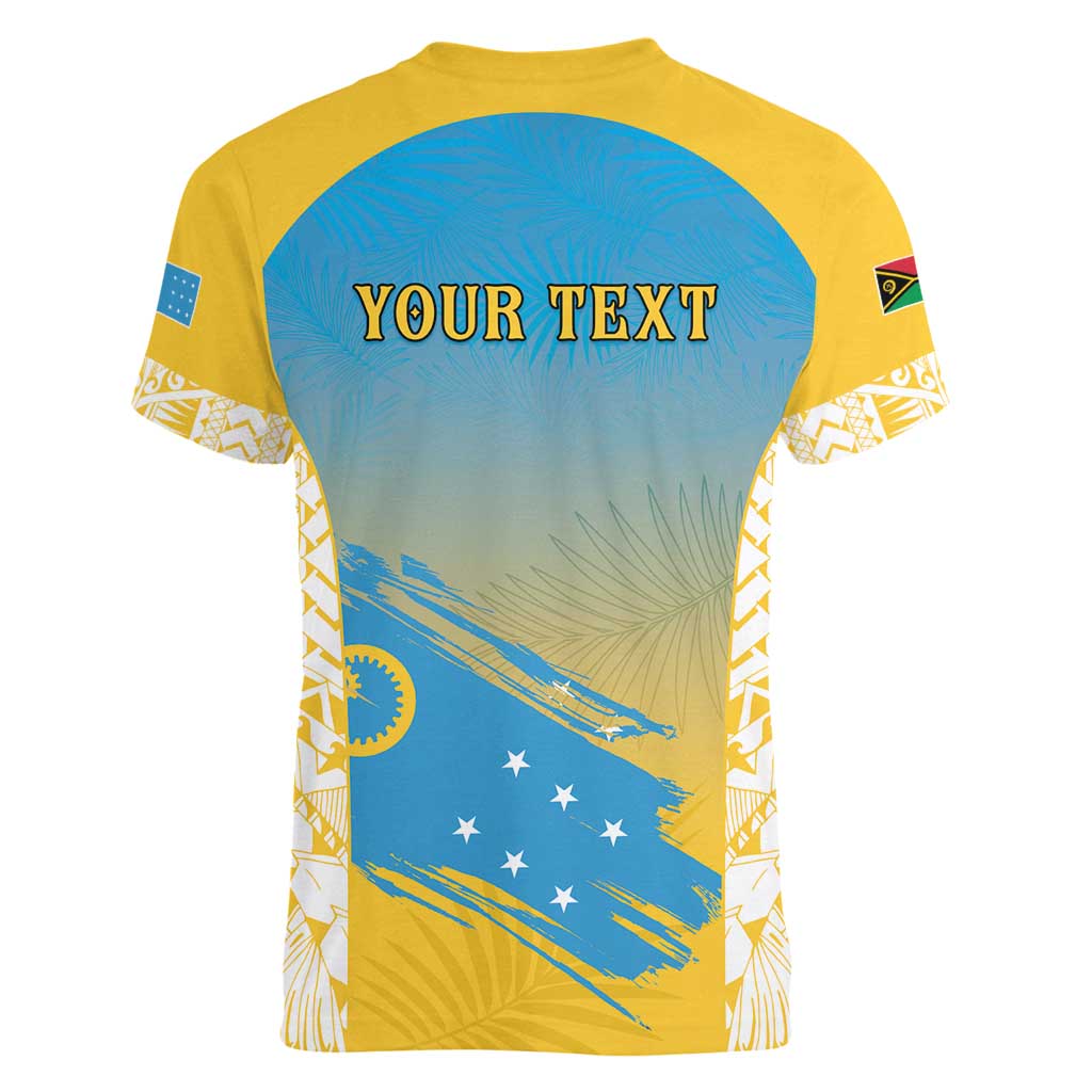 Personalised Vanuatu Sanma Day Women V-Neck T-Shirt Special Style - Polynesian Pride