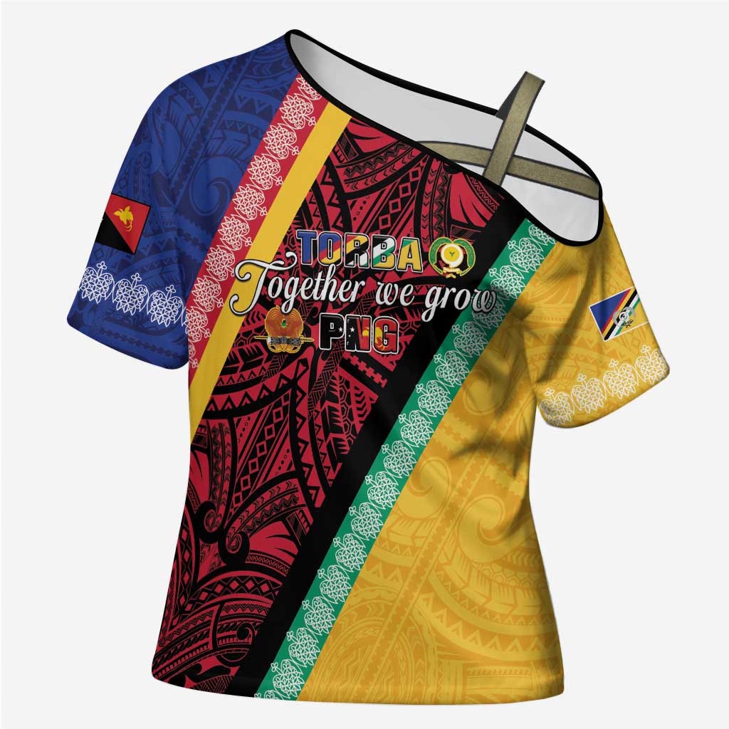 Love Torba PNG Day Cross Shoulder Shirt Together We Grow - Polynesian Pride