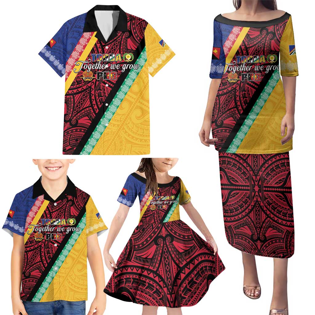 Love Torba PNG Day Family Matching Puletasi and Hawaiian Shirt Together We Grow - Polynesian Pride