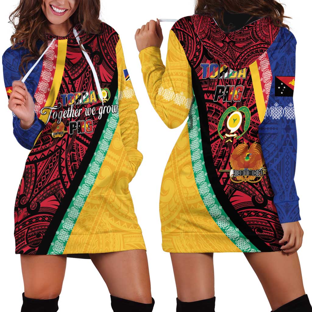 Love Torba PNG Day Hoodie Dress Together We Grow - Polynesian Pride