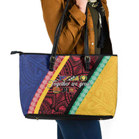 Love Torba PNG Day Leather Tote Bag Together We Grow - Polynesian Pride