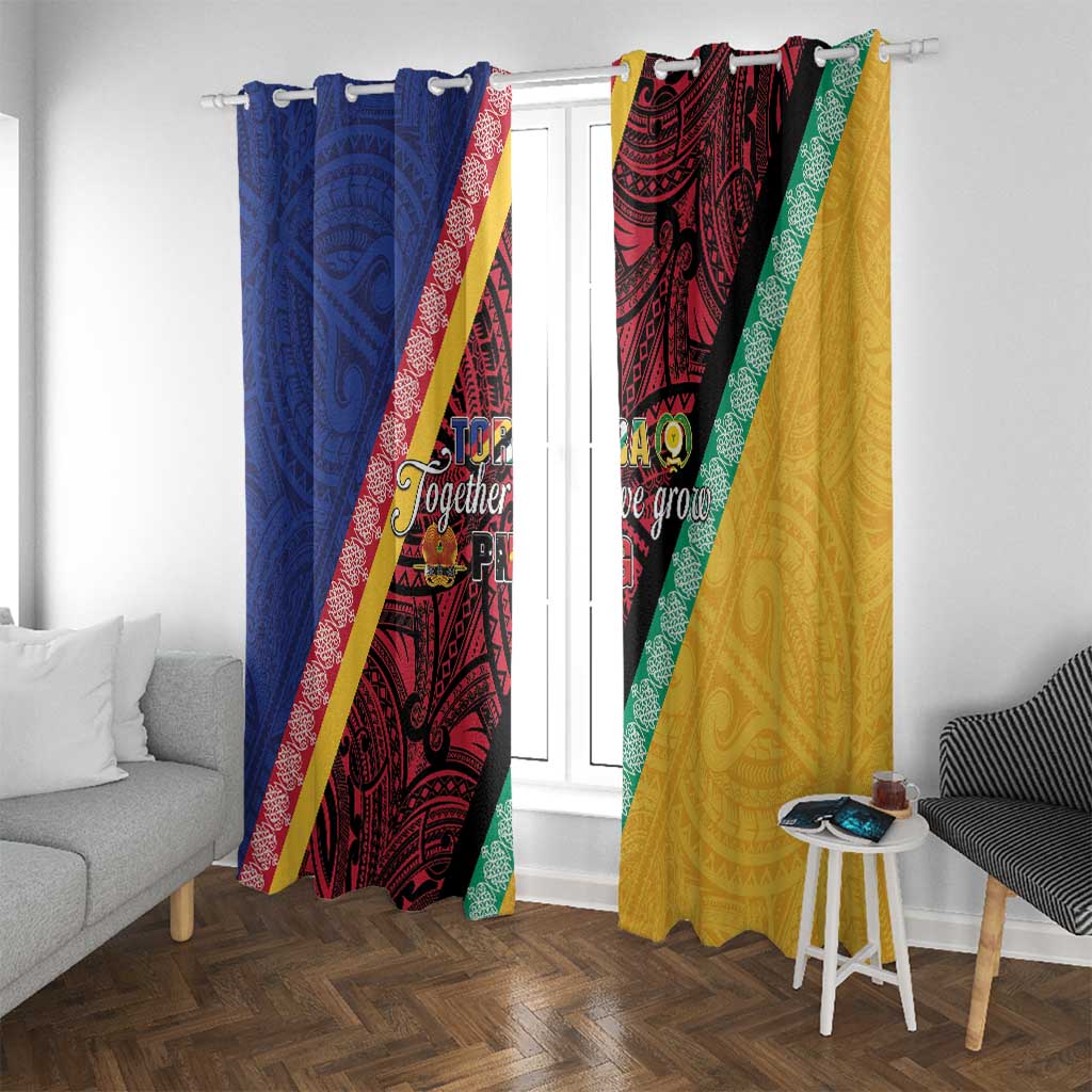 Love Torba PNG Day Window Curtain Together We Grow - Polynesian Pride