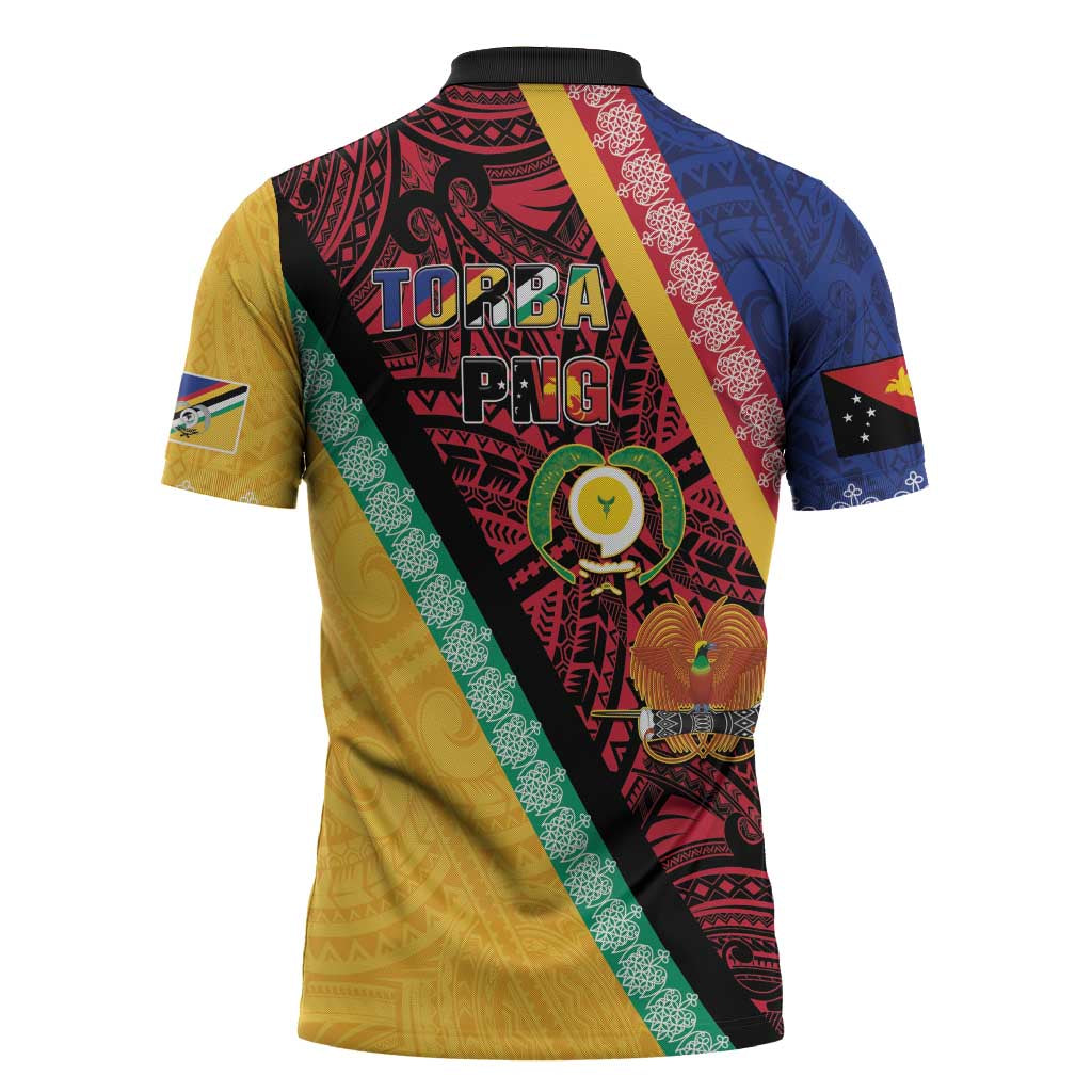 Love Torba PNG Day Zipper Polo Shirt Together We Grow - Polynesian Pride