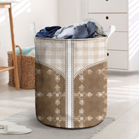 Beige Hawaii Paniolo Quilt Motif Laundry Basket