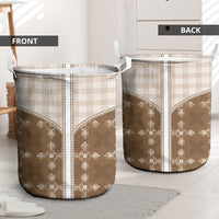 Beige Hawaii Paniolo Quilt Motif Laundry Basket