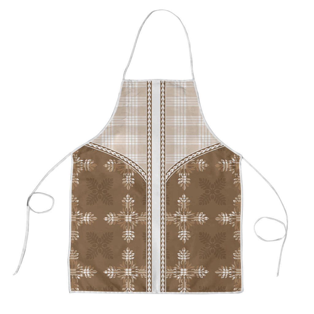 Beige Hawaii Paniolo Quilt Motif Apron