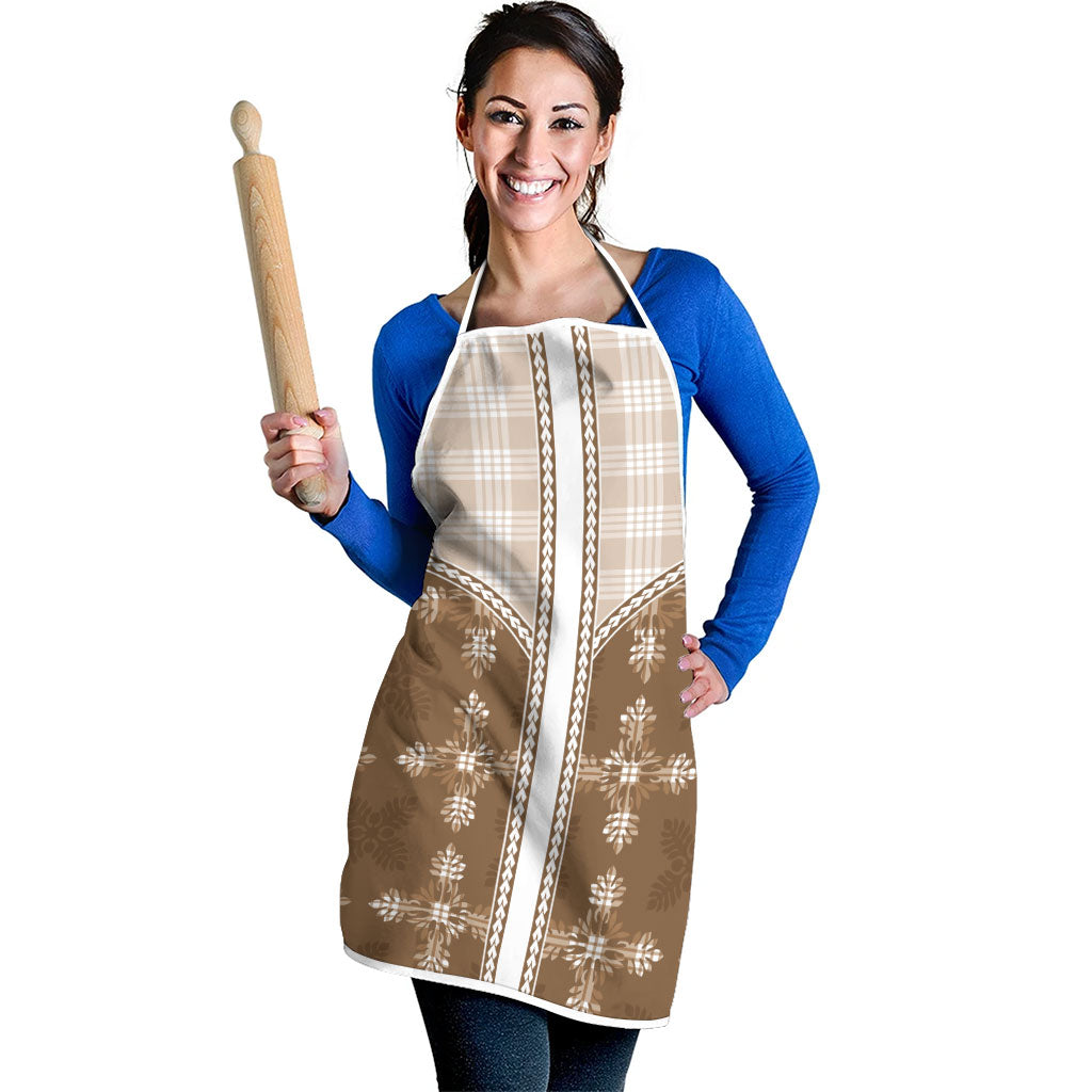 Beige Hawaii Paniolo Quilt Motif Apron