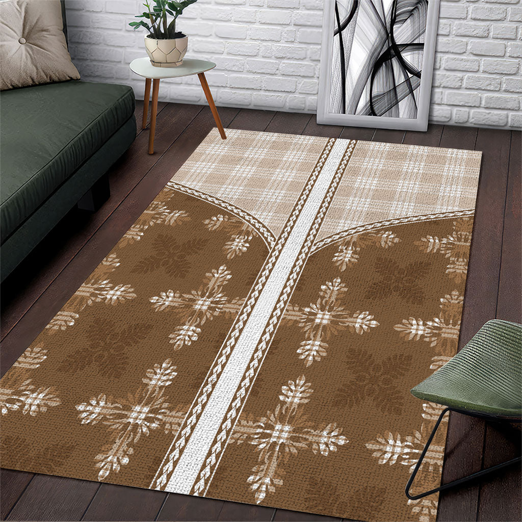 Beige Hawaii Paniolo Quilt Motif Area Rug