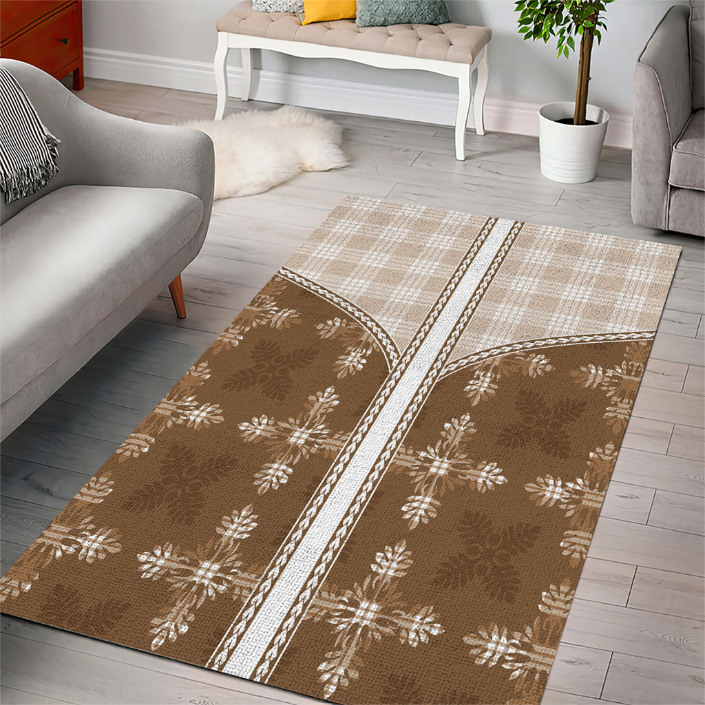 Beige Hawaii Paniolo Quilt Motif Area Rug