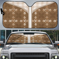Beige Hawaii Paniolo Quilt Motif Auto Sun Shade
