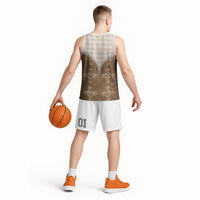 Beige Hawaii Paniolo Quilt Motif Basketball Jersey