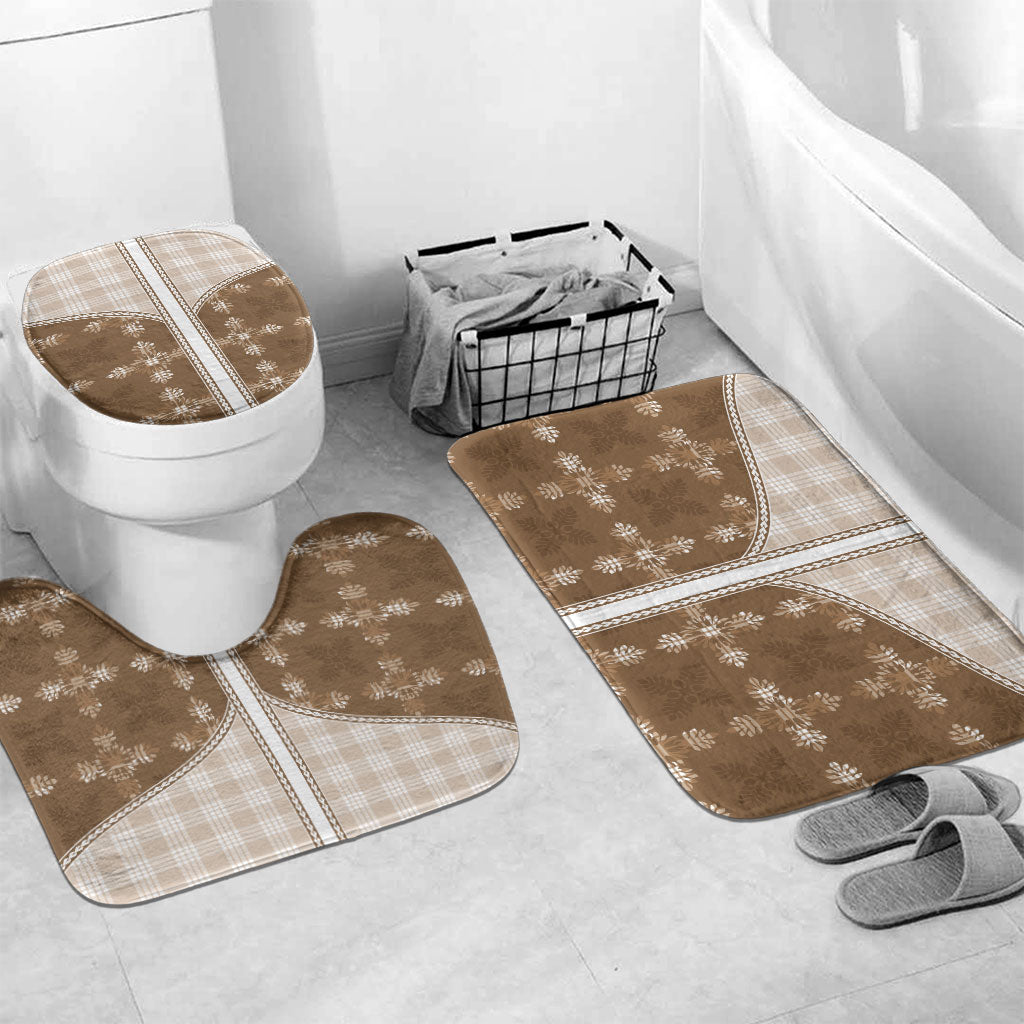 Beige Hawaii Paniolo Quilt Motif Bathroom Set