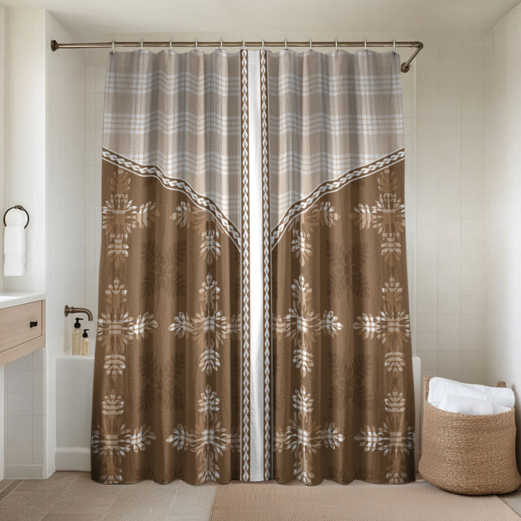 Beige Hawaii Paniolo Quilt Motif Bathroom Set