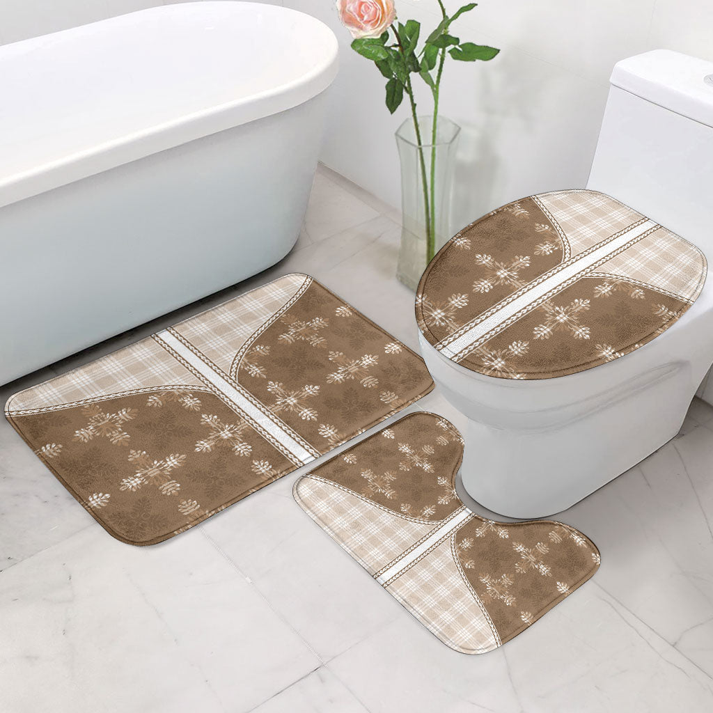 Beige Hawaii Paniolo Quilt Motif Bathroom Set