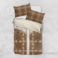 Beige Hawaii Paniolo Quilt Motif Bedding Set