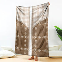 Beige Hawaii Paniolo Quilt Motif Blanket