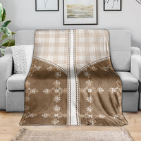Beige Hawaii Paniolo Quilt Motif Blanket