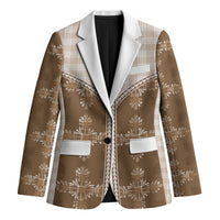 Beige Hawaii Paniolo Quilt Motif Blazer