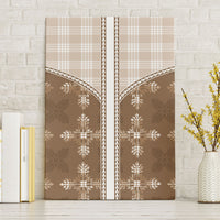 Beige Hawaii Paniolo Quilt Motif Canvas Wall Art