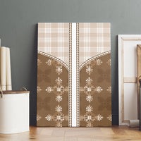 Beige Hawaii Paniolo Quilt Motif Canvas Wall Art