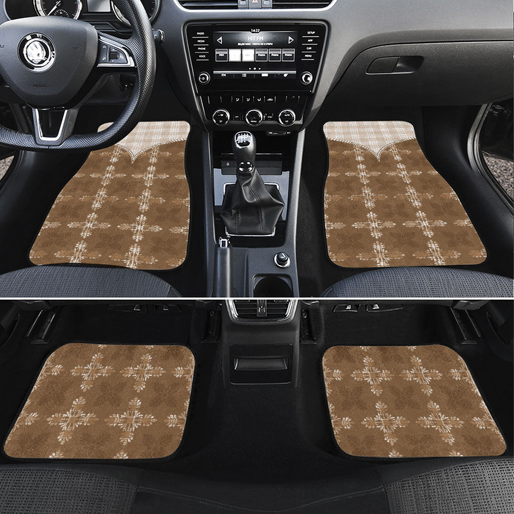 Beige Hawaii Paniolo Quilt Motif Car Mats