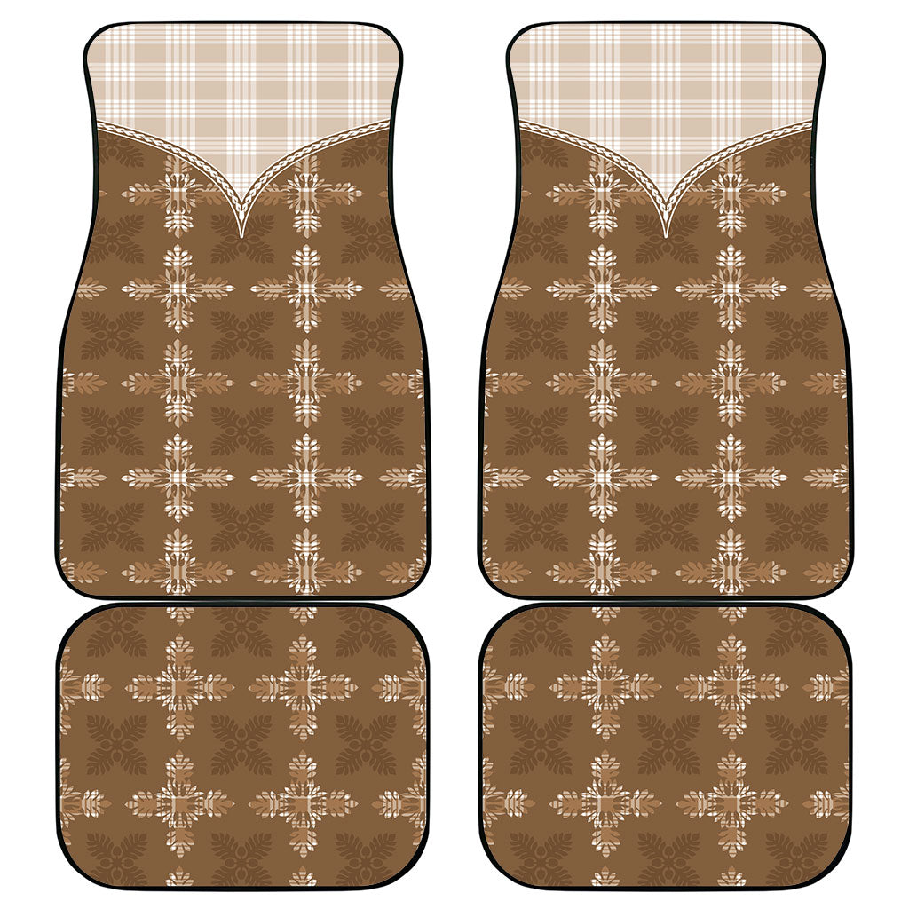 Beige Hawaii Paniolo Quilt Motif Car Mats