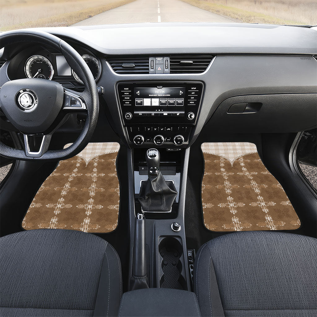 Beige Hawaii Paniolo Quilt Motif Car Mats