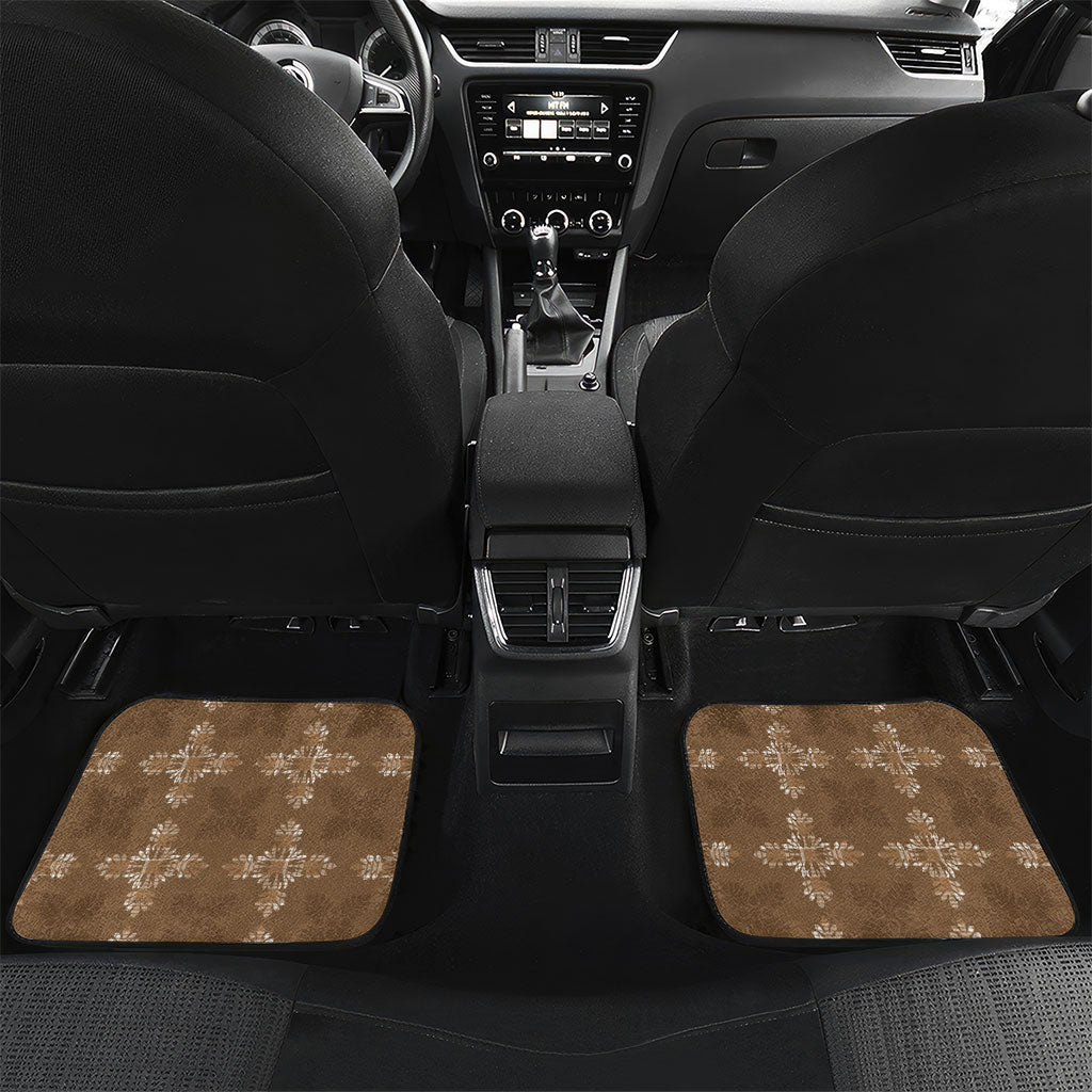 Beige Hawaii Paniolo Quilt Motif Car Mats