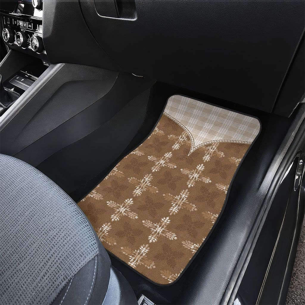 Beige Hawaii Paniolo Quilt Motif Car Mats