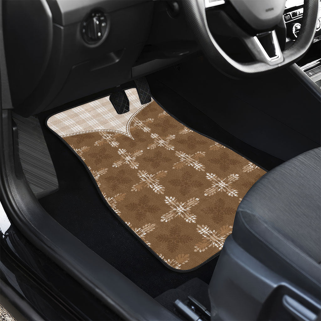 Beige Hawaii Paniolo Quilt Motif Car Mats