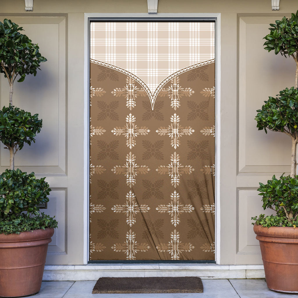 Beige Hawaii Paniolo Quilt Motif Door Cover