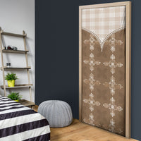 Beige Hawaii Paniolo Quilt Motif Door Cover