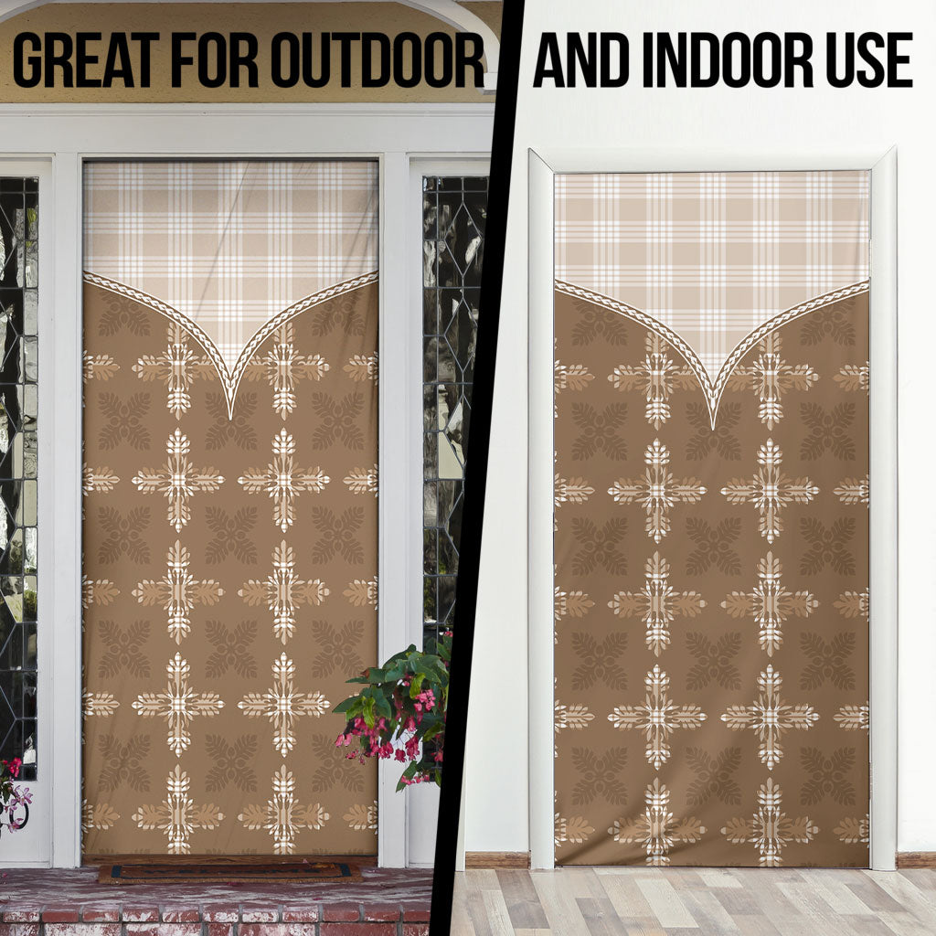 Beige Hawaii Paniolo Quilt Motif Door Cover